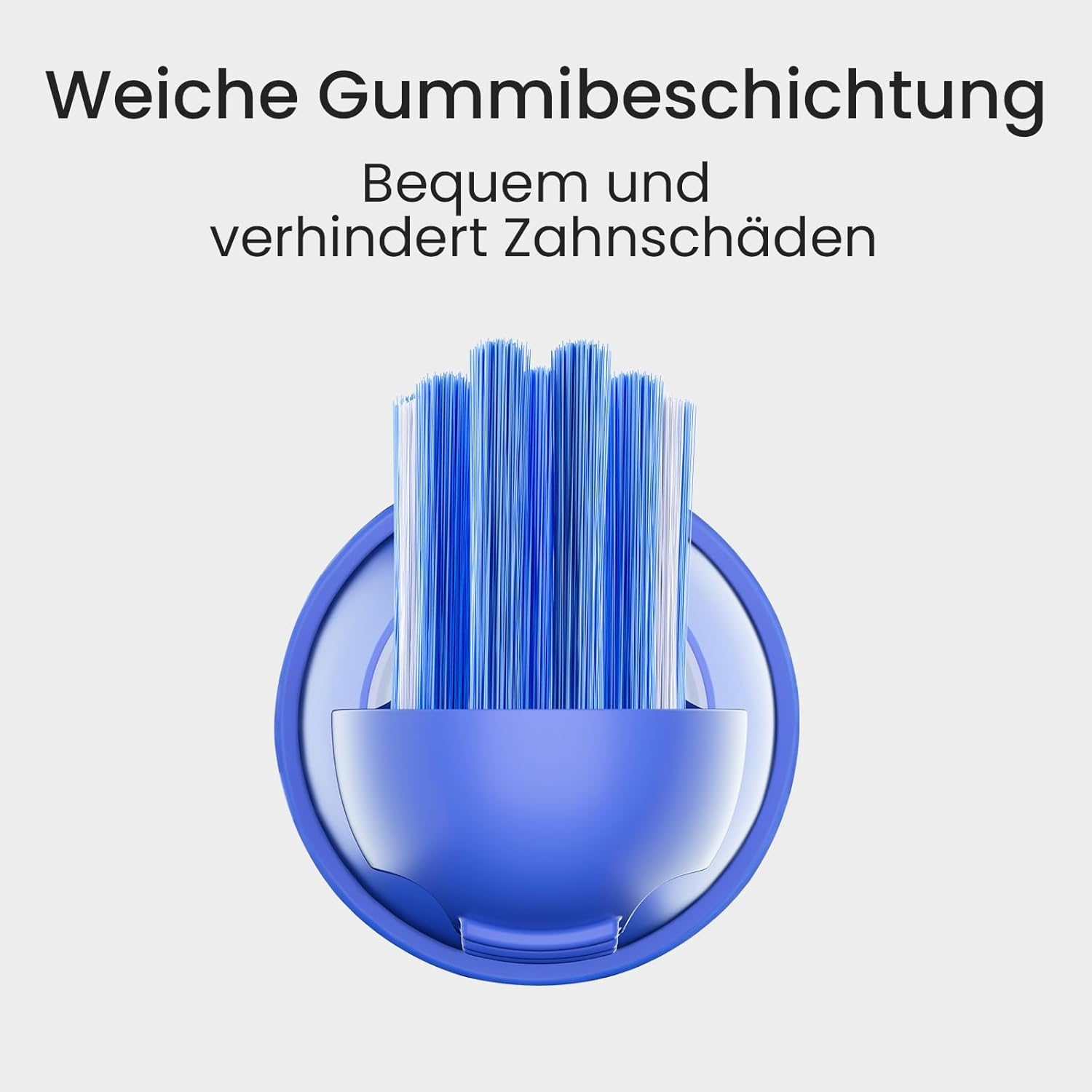 Oclean Easy Clean Bürstenköpfe 2 Pack, Ersatzbürstenköpfe für Oclean Ease elektrische Zahnbürste, weichem Gummi mit soft Borsten, Aufsteckzahnbürstenkopf mit Zungenreiniger, Blau