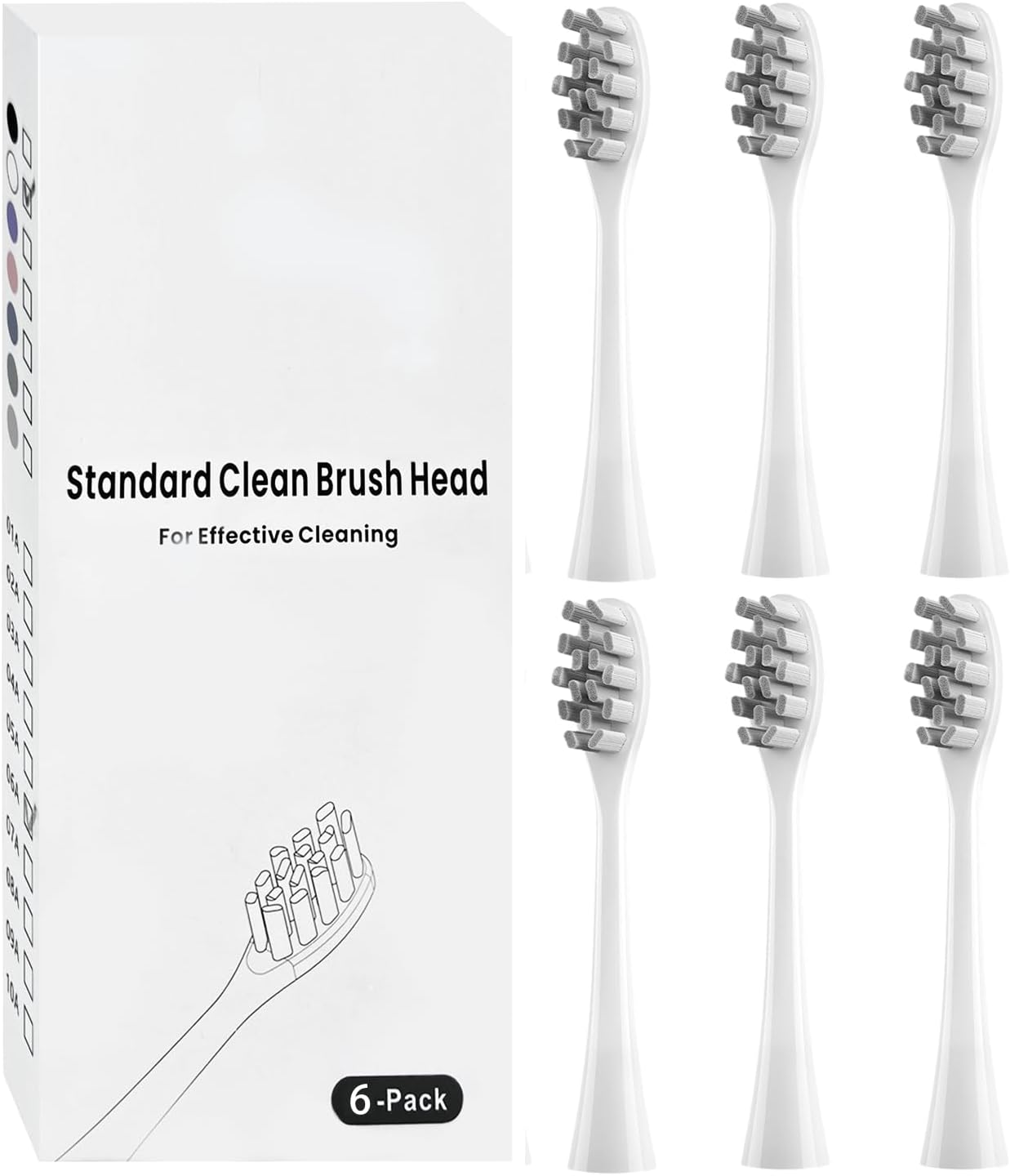 6 Pack Replacement Brush Heads Compatible with Oclean Electric Toothbrush Heads for Oclean Spark, Flow, X Pro, X Pro Elite, X Pro Digital, X Lite, X10, X Ultra, Air2, F1