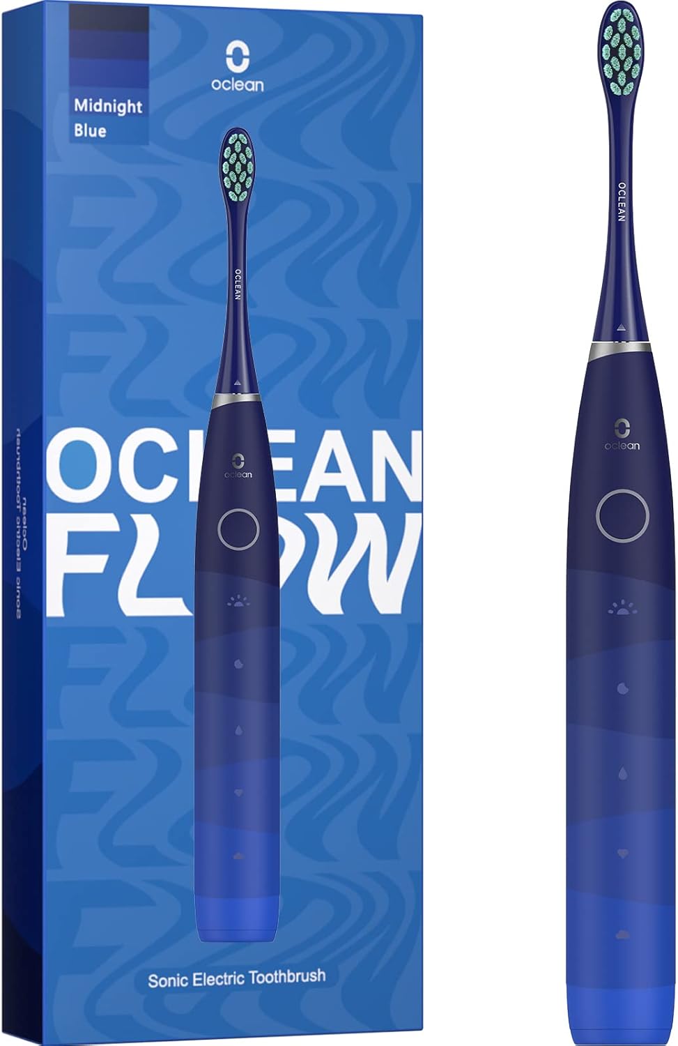 Oclean Flow Elektrische Zahnbürste, Schallzahnbürste mit 180 Tage Akkulaufzeit, 5 Putzmodi Zahnbürste Elektrisch IPX7 Sonic Electric Toothbrush mit DuPont Zahnbürstenkopf, Timer (Blau)