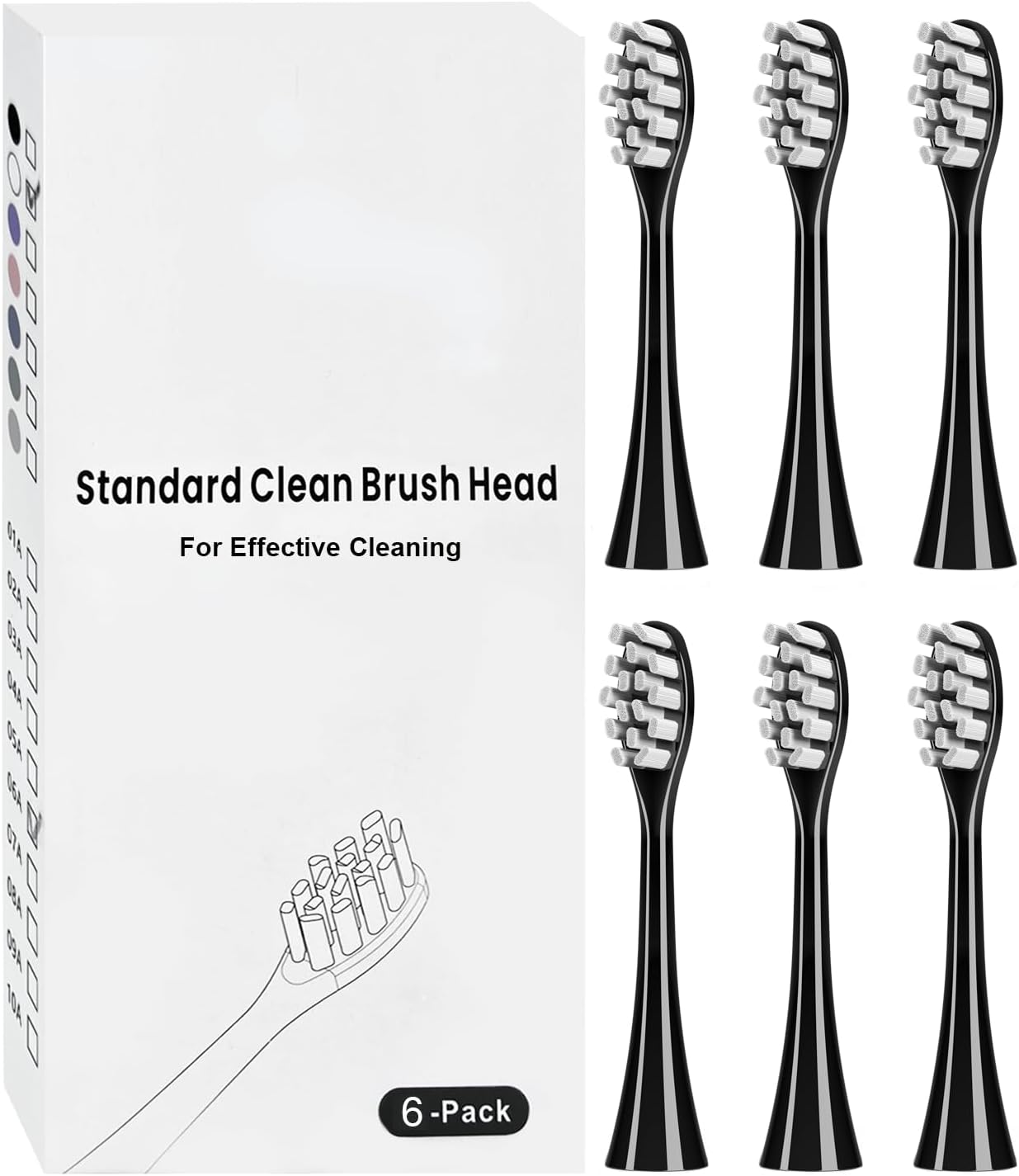 6 Pack Replacement Brush Heads Compatible with Suri Electric Toothbrush for Suri Replacement Toothbrush Heads