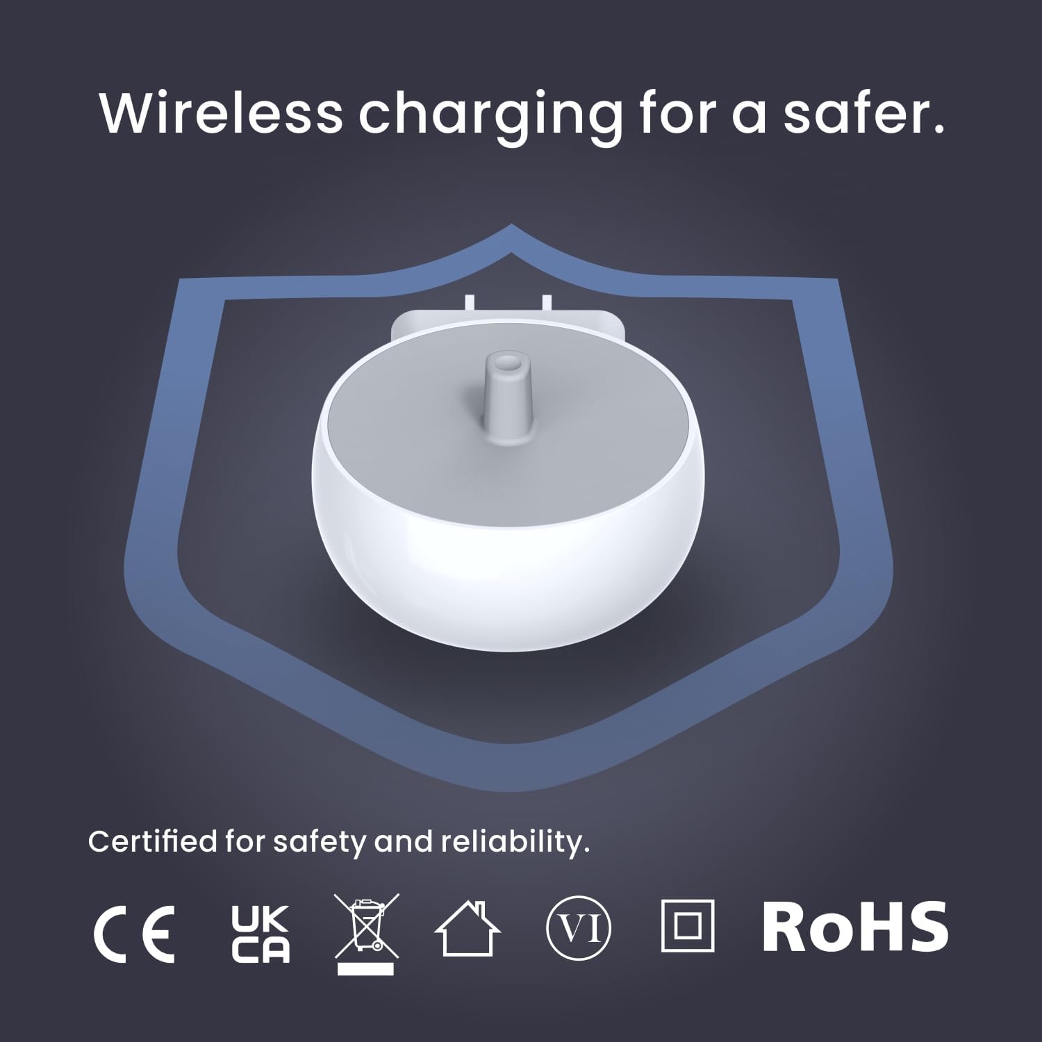 2-in-1 Wall Charger for Oral-B Braun Electric Toothbrush, 3-Port US Plug Charger Base for Oral B Genius Pro Smart Vitality Kids io2 io3 io4 io5 io6 Serie, IPX5, White