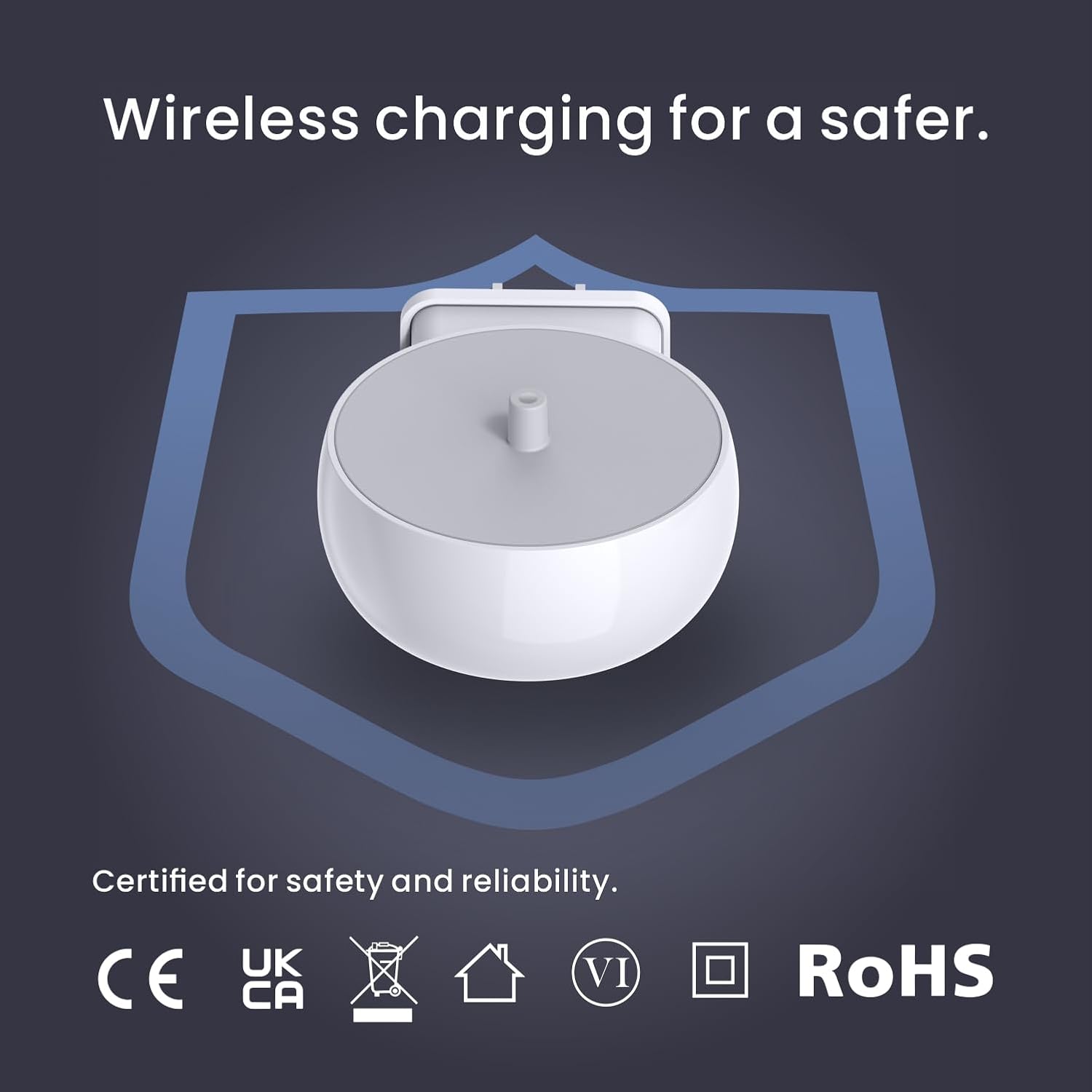 2-in-1 Wall Charger for Philips Sonicare Electric Toothbrush, 3-Port US Plug Charger Base for Philip 1100 3100 4100 4300 4500 5100 5300 6000 6100 6300 7000 Serie, IPX5, White