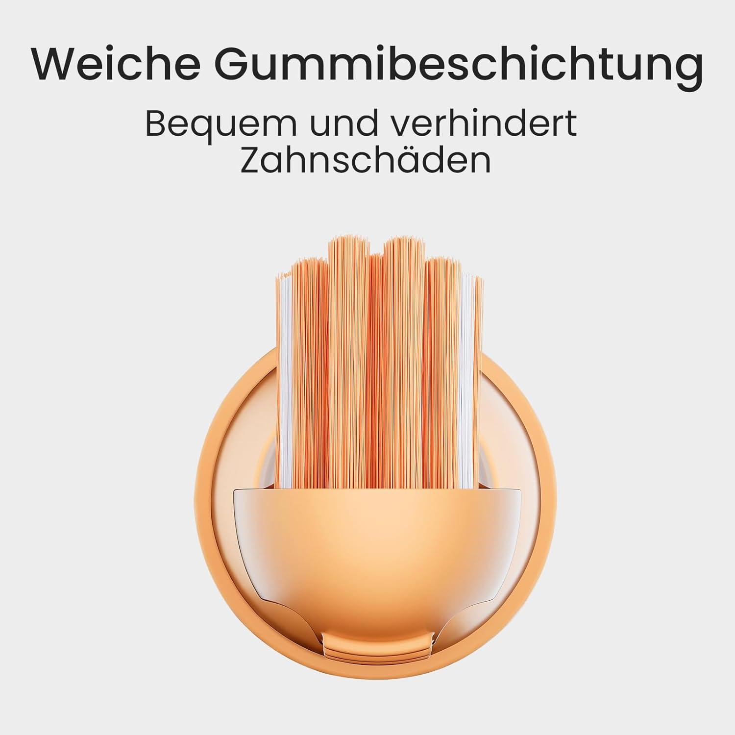 Oclean Easy Clean Bürstenköpfe 2 Pack, Ersatzbürstenköpfe für Oclean Ease elektrische Zahnbürste, weichem Gummi mit soft Borsten, Aufsteckzahnbürstenkopf mit Zungenreiniger, Orange