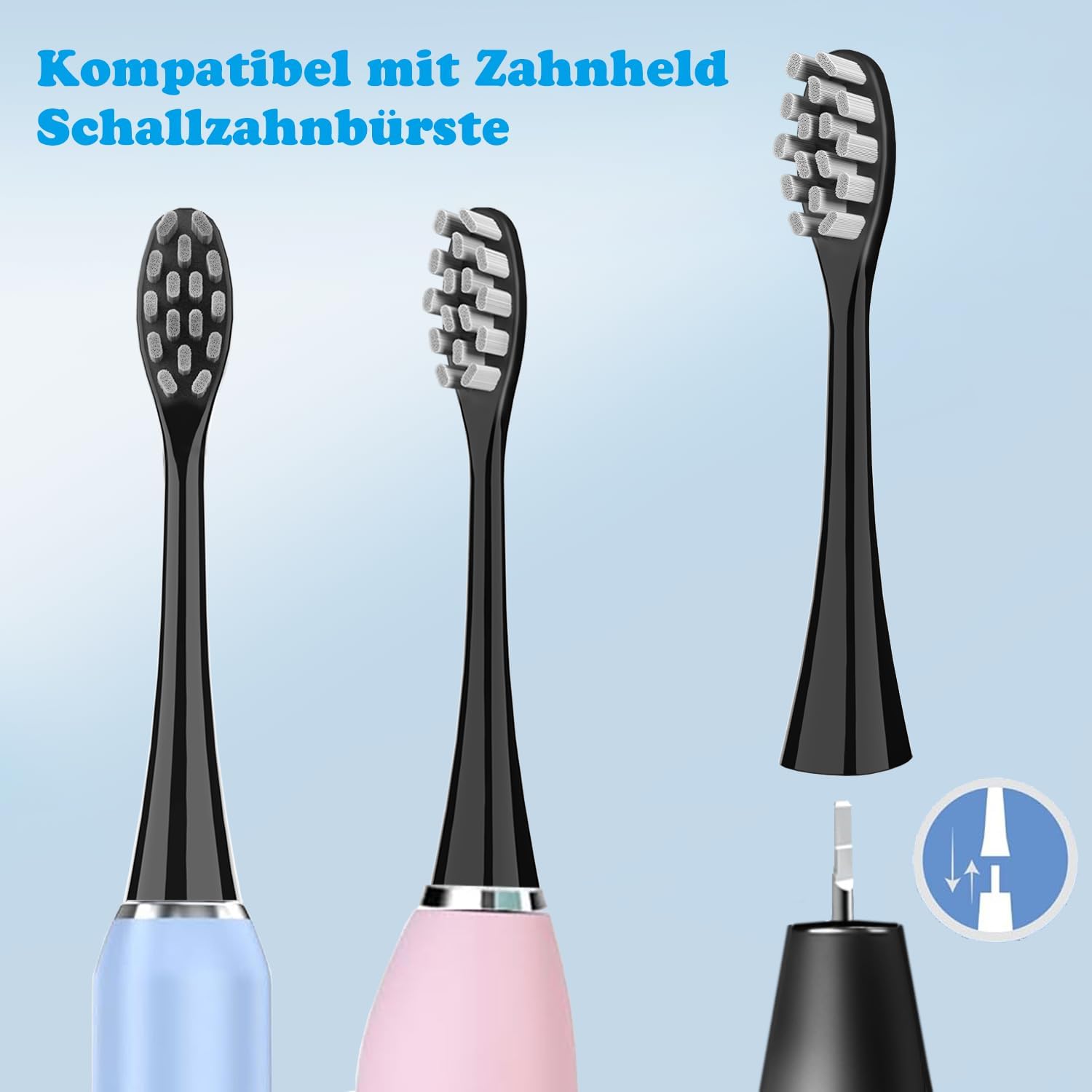 6 Stück Gum Care Bürstenköpfe Kompatibel mit Zahnheld Elektrische Zahnbürste, Ersatzbürsten Aufsteckbürsten Passend für Zahnheld