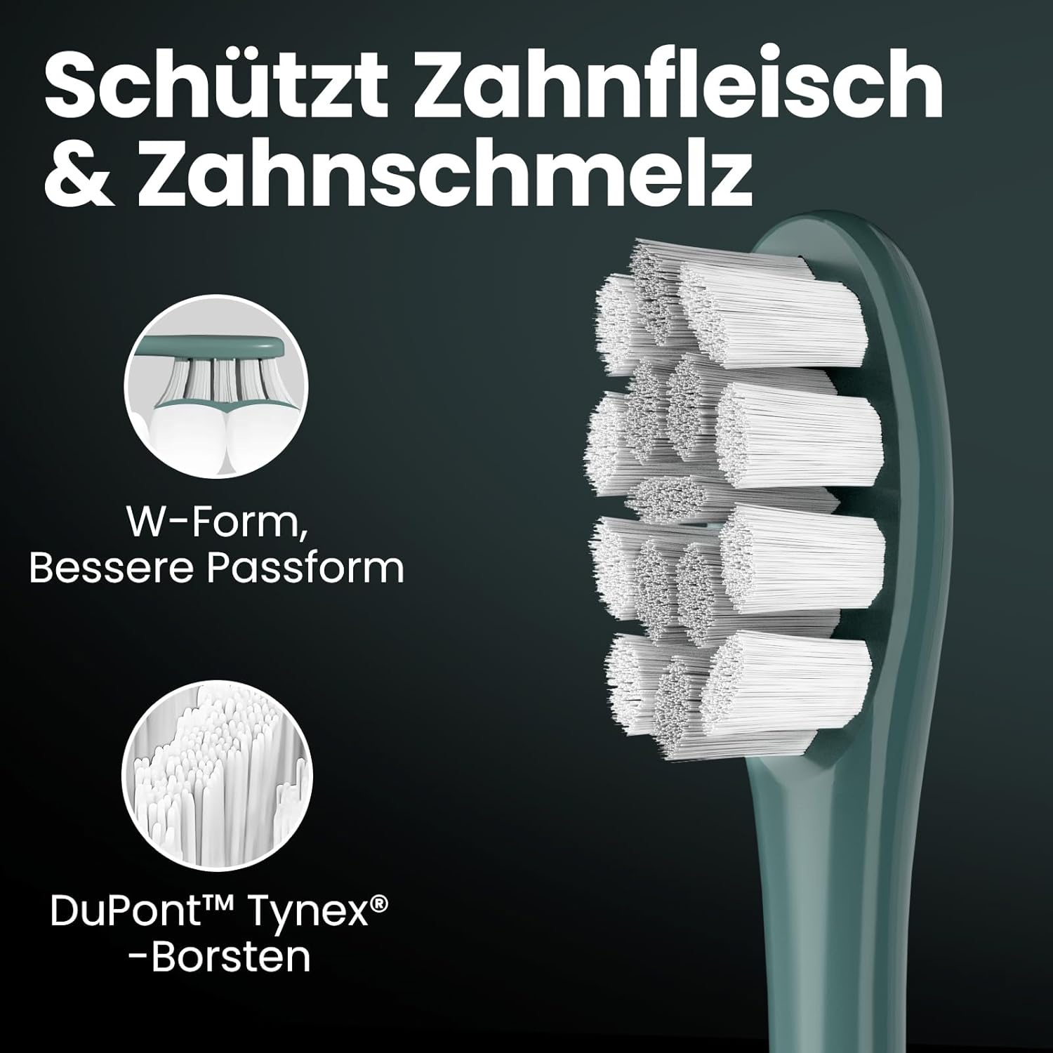 Oclean Elektrische Zahnbürste X Series Pro Gift Set, Schallzahnbürste mit Bildschirm, 3 Modi & 32 Intensitäten Sonic Electric Toothbrush mit Timer, 6 Stücke Bürstenköpfe mit Reiseetui, Grün