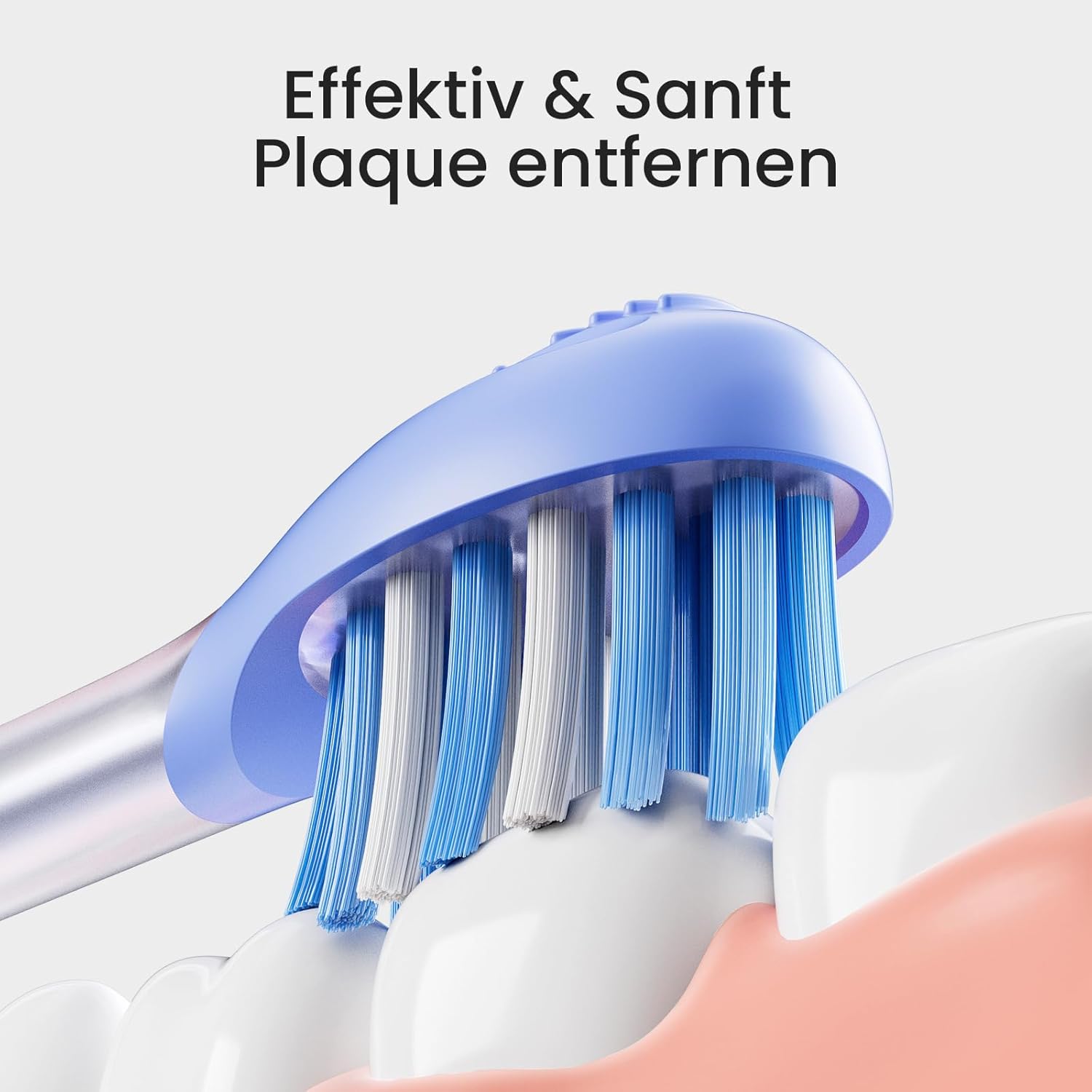 Oclean Easy Clean Bürstenköpfe 2 Pack, Ersatzbürstenköpfe für Oclean Ease elektrische Zahnbürste, weichem Gummi mit soft Borsten, Aufsteckzahnbürstenkopf mit Zungenreiniger, Blau