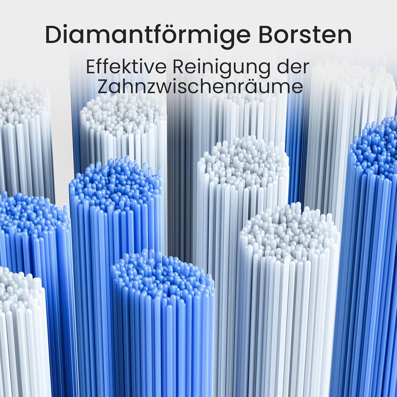 Oclean Easy Clean Bürstenköpfe 2 Pack, Ersatzbürstenköpfe für Oclean Ease elektrische Zahnbürste, weichem Gummi mit soft Borsten, Aufsteckzahnbürstenkopf mit Zungenreiniger, Blau