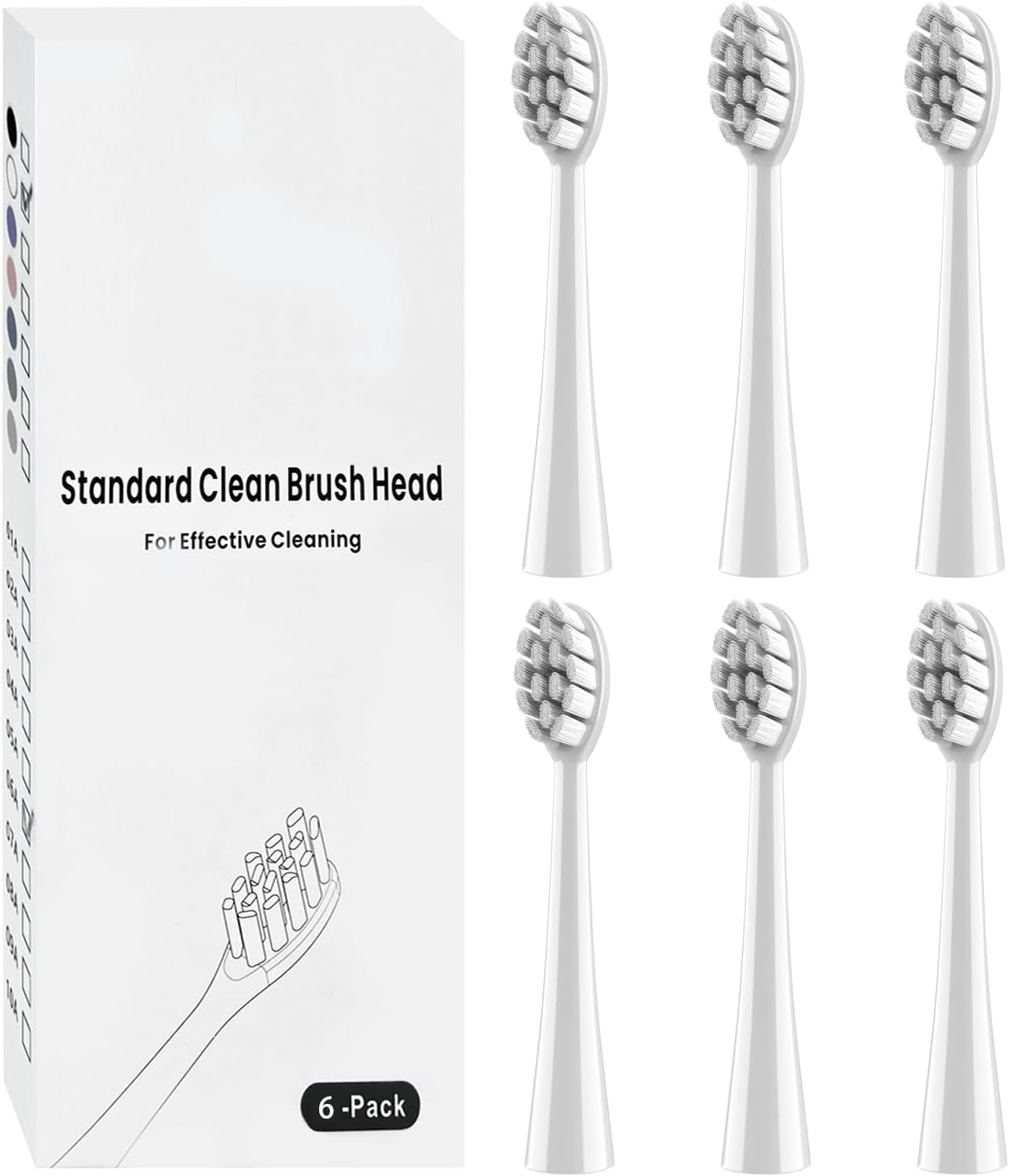 6 Pack Gum Care Replacement Brush Heads Compatible with Ordo Electric Toothbrush