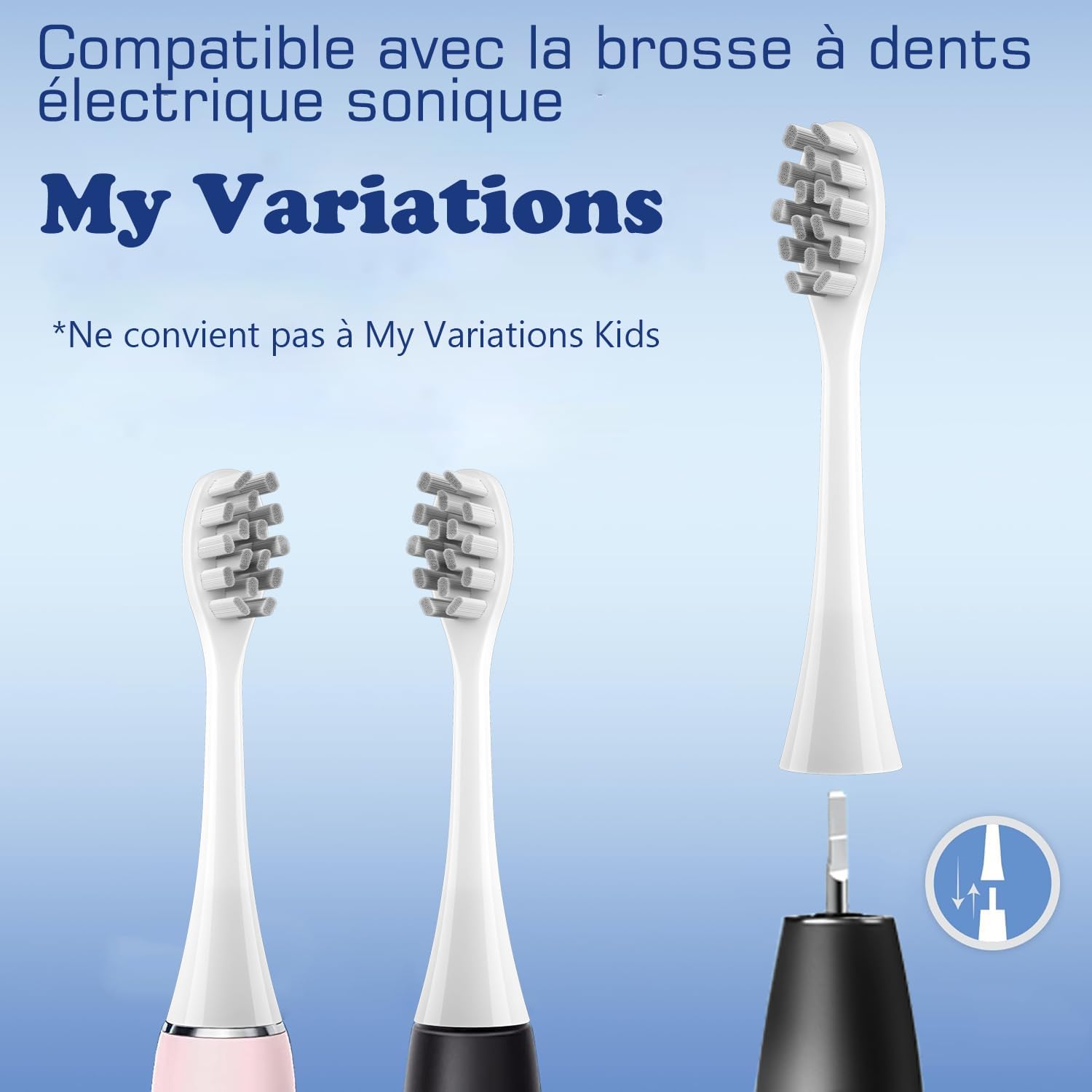 Copimy Têtes de Brosse à Dents Electrique Compatible avecs, 6 têtes de brosse compatibles avec brosse à dents électriques My tete de rechange brossettes (blanc)