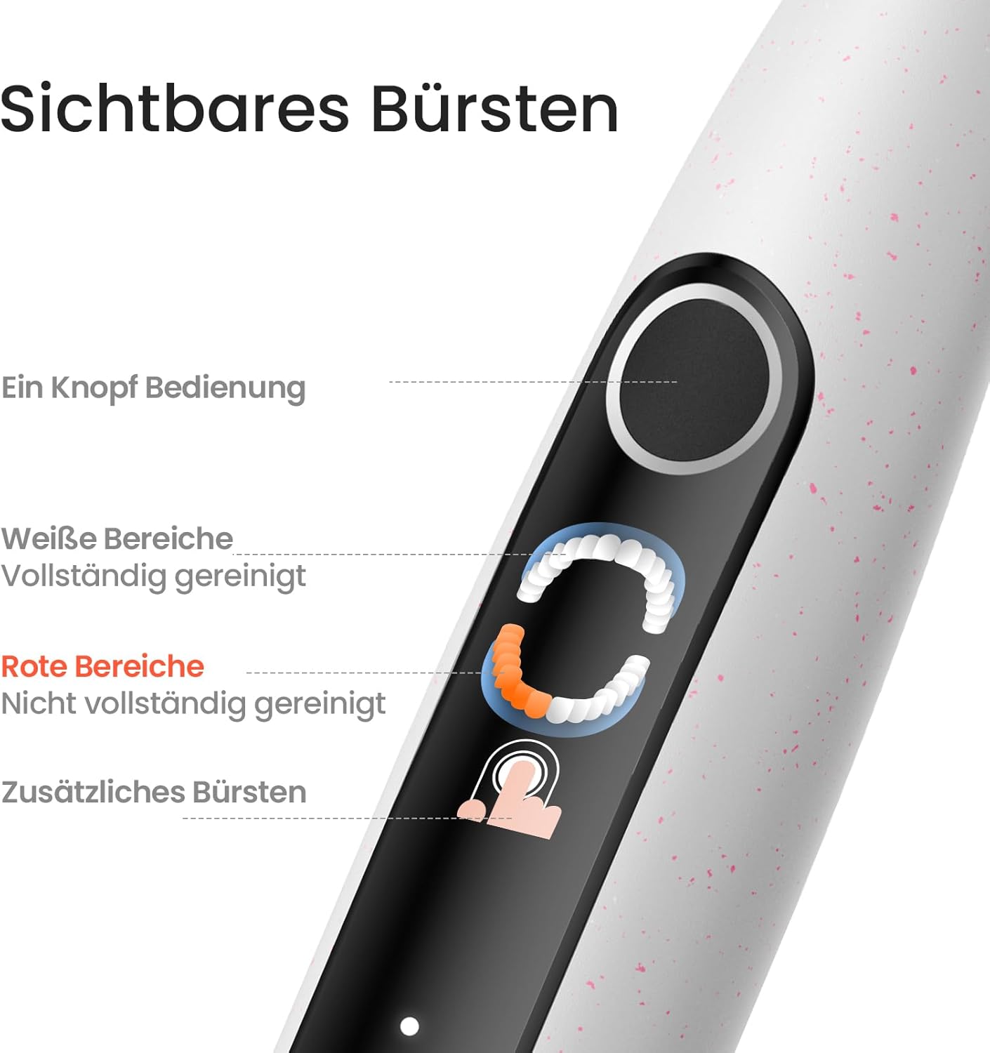 Oclean Schallzahnbürste X Lite Grau, Elektrische Zahnbürste mit 5 Putzmodi, Electric Toothbrush mit 40 Tage Akkulaufzeit, IPX7 Wasserdicht, 72000VPM, SmarTimer, EasyStart, Grau
