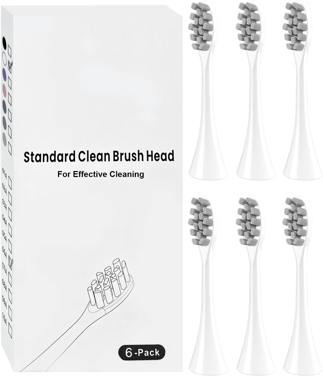 6 Pack Gum Care Replacement Brush Heads Compatible with Suri Electric Toothbrush for Suri Replacement Toothbrush Heads