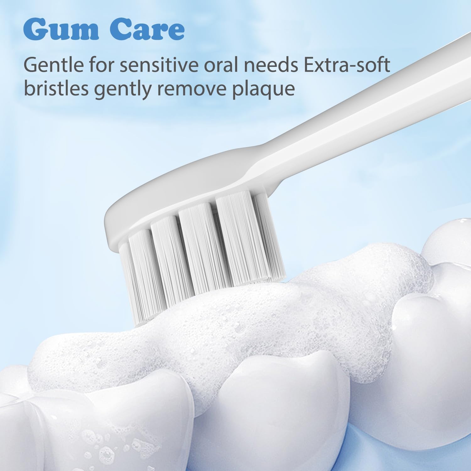 6 Pack Gum Care Replacement Brush Heads Compatible with Ordo Electric Toothbrush