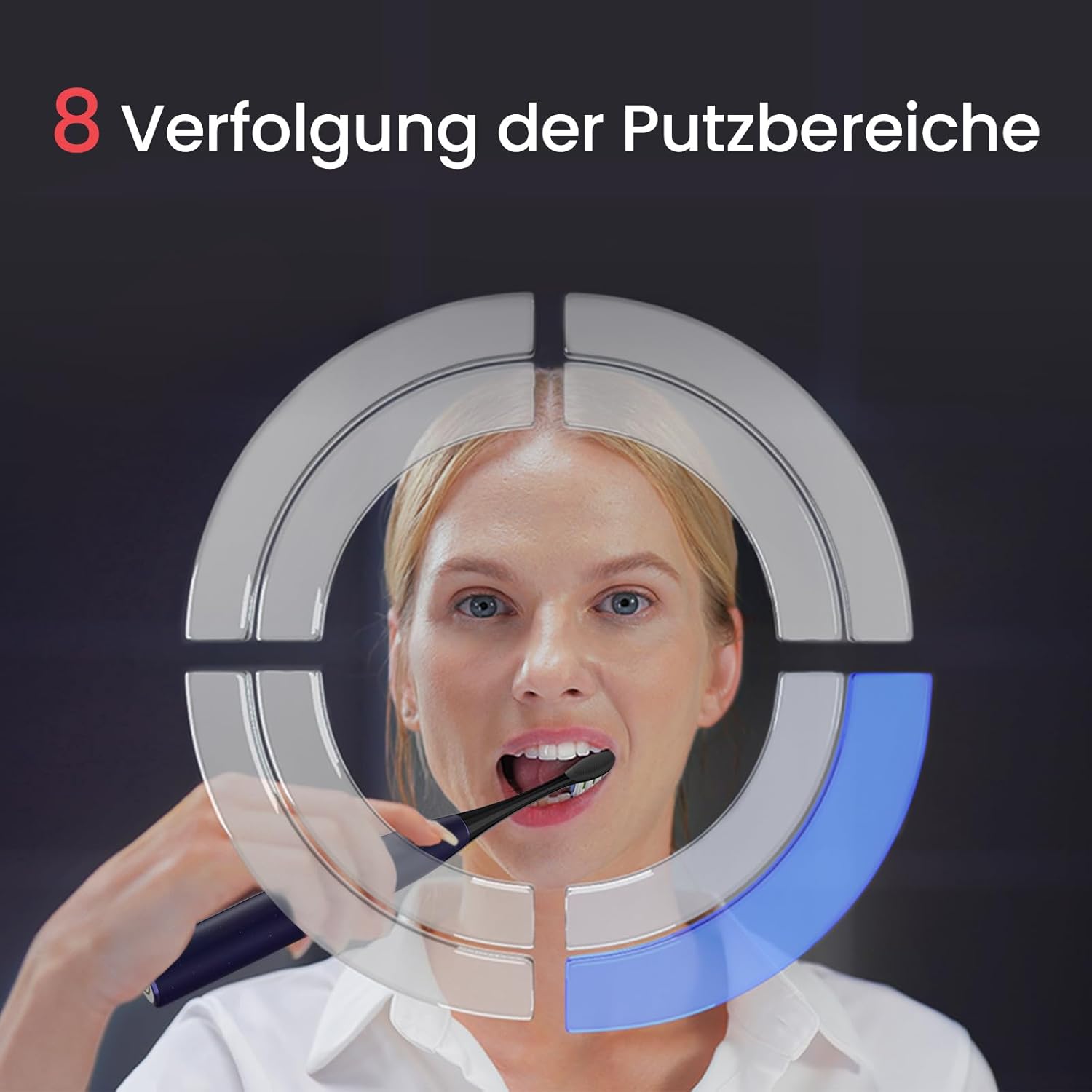 Oclean Schallzahnbürste X Series Pro Digital Travel Set mit Touch-Display, 6 Zahnbürstenköpfe mit Reiseetui, 3 Modi Elektrische Zahnbürste mit Timer & 30 Tage Akkulaufzeit, Sternlila