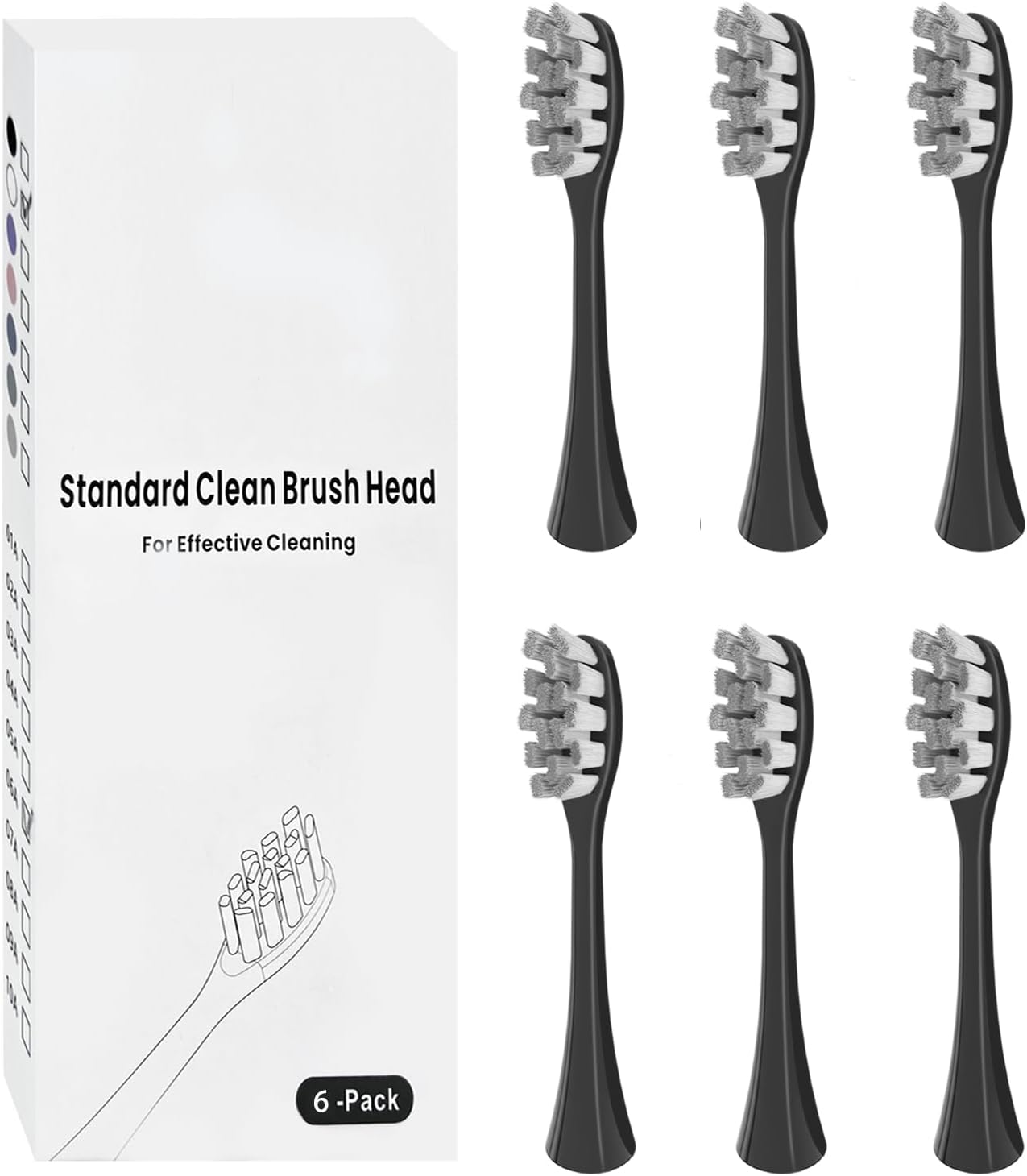 6 Pack Replacement Brush Heads Compatible With Oclean Electric Toothbrush for Spark, Flow, X Pro, X Elite, X Digital, X Lite, X10, X Ultra, Air2, F1
