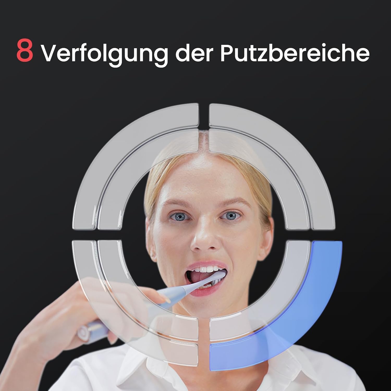 Oclean Schallzahnbürste X Series Pro Digital Travel Set mit Touch-Display, 6 Bürstenköpfe mit Reiseetui & Timer, 3 Modi Elektrische Zahnbürste, Electric Toothbrush mit 30 Tage Akkulaufzeit, Perlsilber