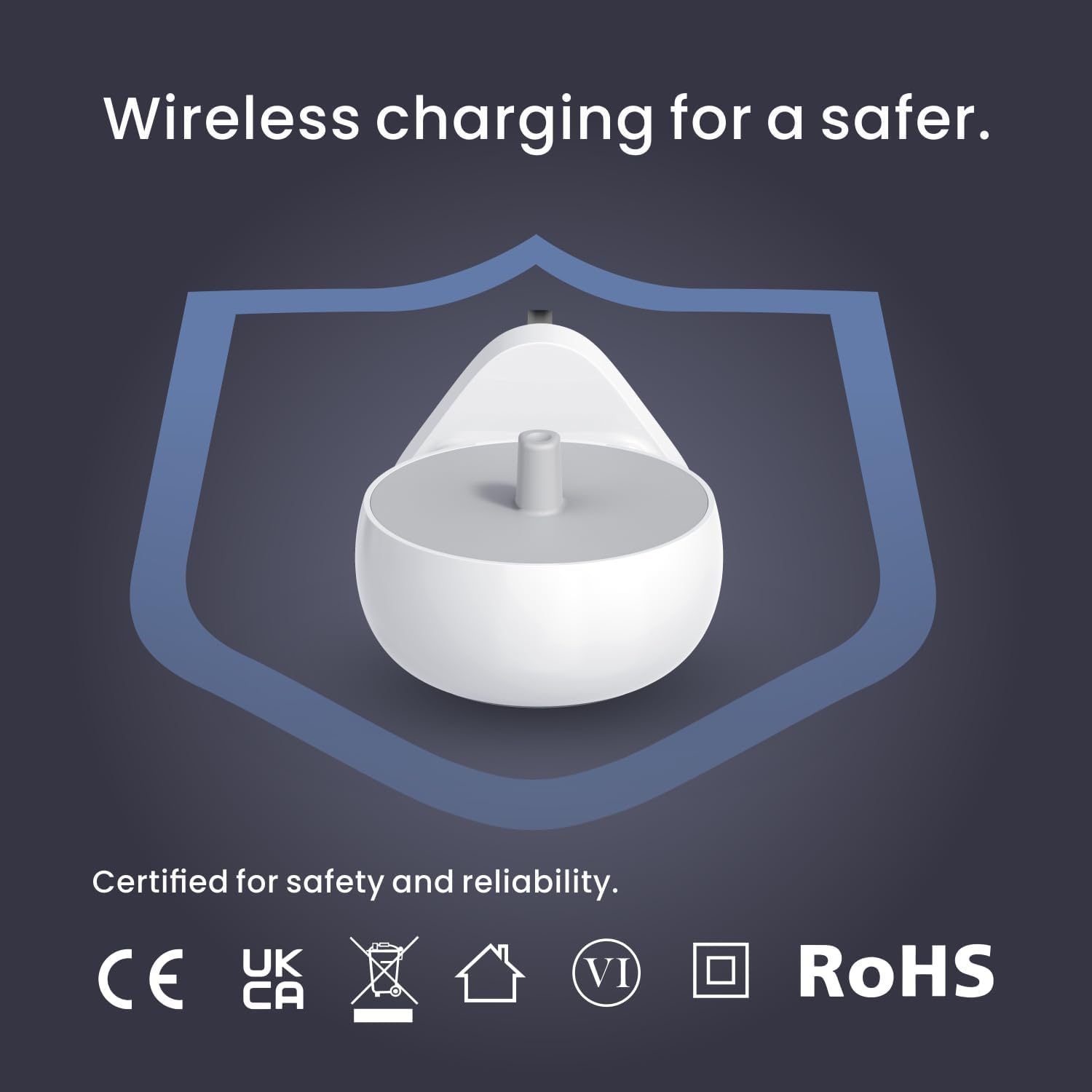 2-in-1 Wall Charger for Oral-B Braun Electric Toothbrush, Charger Base for Oral B Genius Pro Smart Vitality Kids io2 io3 io4 io5 io6 Serie, IPX5, White
