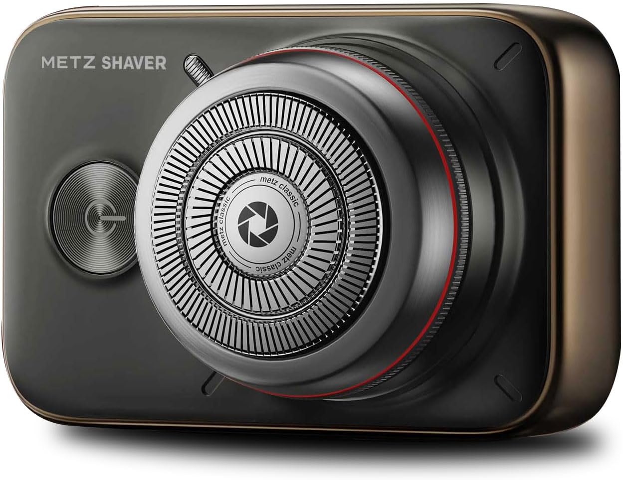 METZ Camerist Elektrorasierer für Herren, tragbarer Rasierapparat im Kamera-Design, Nass- und Trockenrasierer mit 7500rpm für die tägliche Rasur, Rotationsrasierer mit Typ-C, 60 Tage Akkulaufzeit