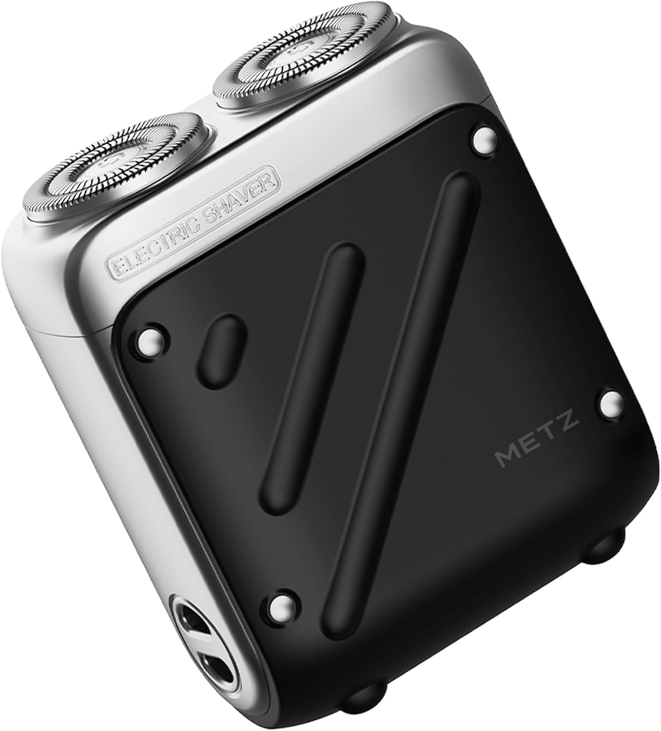 METZ Traveller Elektrorasierer Herren, Tragbarer Rasierer mit Reiseetui, IPX7 Wasserdicht electric Shaver für unterwegs, Nass und Trockenrasierer mit 9000rpm Motor, 60 Tage Akkulaufzeit, Schwarz