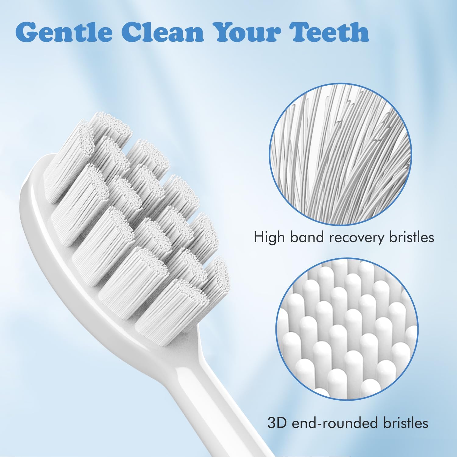 6 Pack Gum Care Replacement Brush Heads Compatible with Oclean Electric Toothbrush Heads for Oclean Spark, Flow, X Pro, X Pro Elite, X Pro Digital, X Lite, X Ultra, Air2, F1