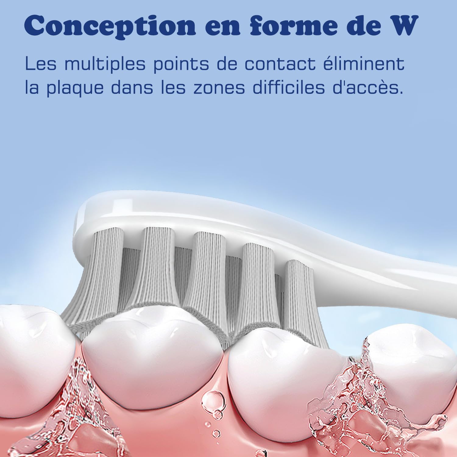 Copimy Têtes de Brosse à Dents Electrique Compatible avecs, 6 têtes de brosse compatibles avec brosse à dents électriques My tete de rechange brossettes (blanc)