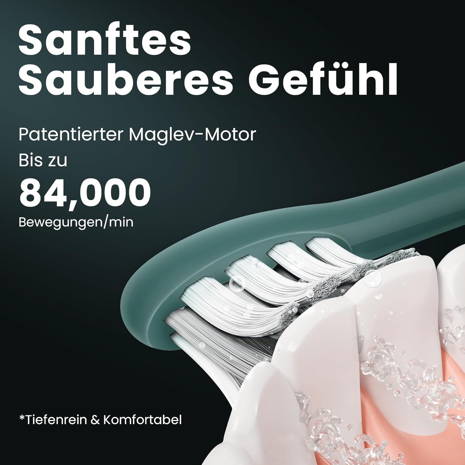 Oclean Elektrische Zahnbürste X Series Pro Gift Set, Schallzahnbürste mit Bildschirm, 3 Modi & 32 Intensitäten Sonic Electric Toothbrush mit Timer, 6 Stücke Bürstenköpfe mit Reiseetui, Grün