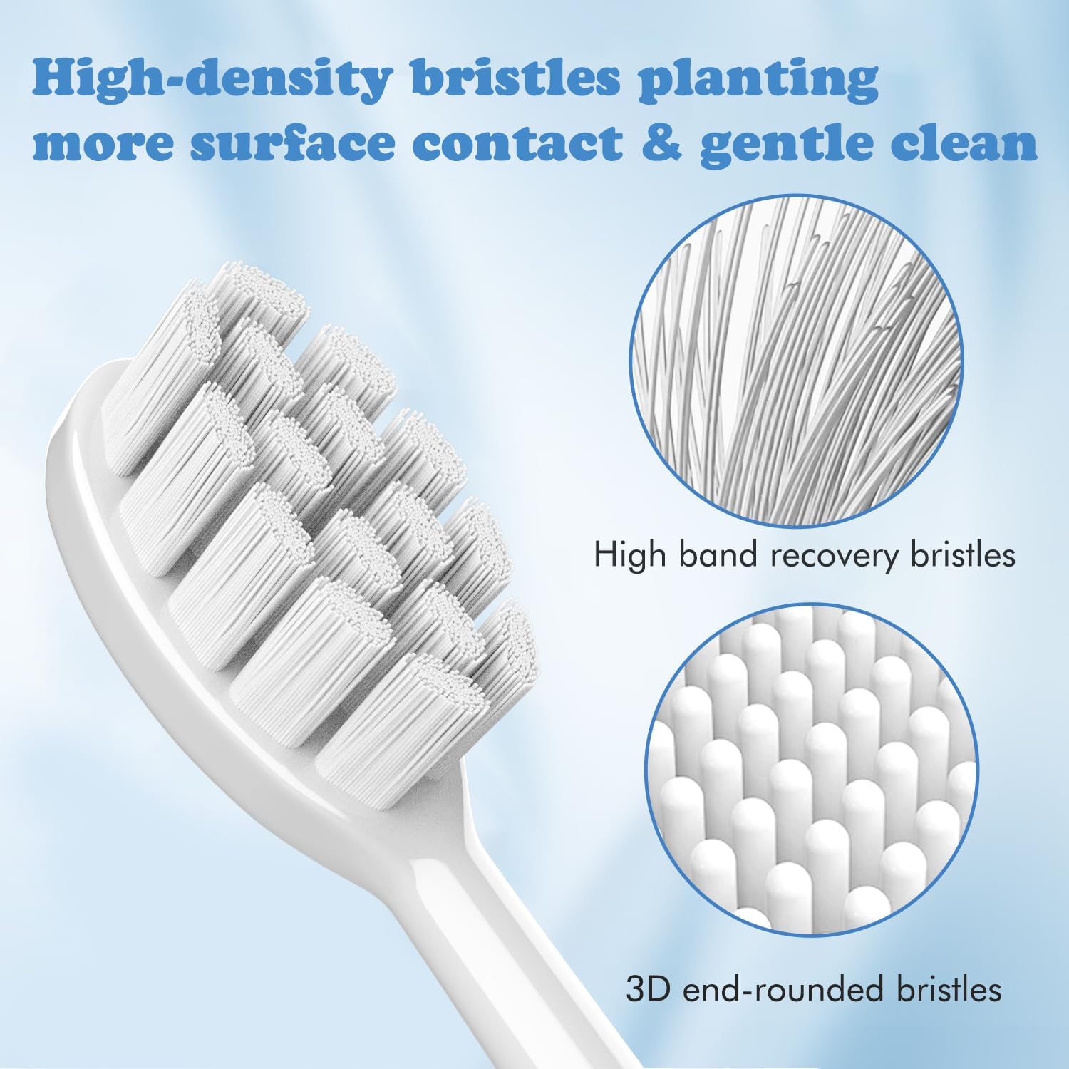 6 Pack Gum Care Replacement Brush Heads Compatible with Ordo Electric Toothbrush