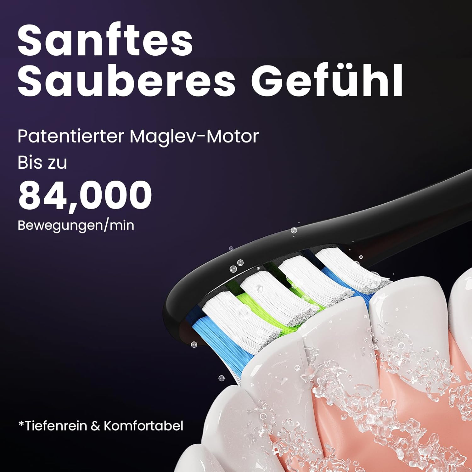 Oclean Elektrische Zahnbürste X Series Pro Gift Set, Schallzahnbürste mit Bildschirm, 3 Modi & 32 Intensitäten Sonic Electric Toothbrush mit Timer, 6 Stücke Bürstenköpfe mit Reiseetui, Dunkellila
