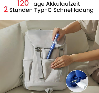 Oclean Ease elektrische Zahnbürste Blau, Tragbare Schallzahnbürste geeignet für Reisen, USB-Ladung Zahnbürste mit 3 Bürstenköpfen, Sonic Electric Toothbrush mit Timer, 2 Putzmodi mit Wandhalterung