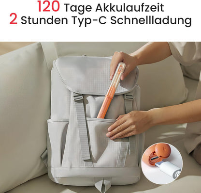 Oclean Ease elektrische Zahnbürste Orange, USB-Ladung Zahnbürste mit 3 Bürstenköpfen, Tragbare Schallzahnbürste für Reisen, Sonic Electric Toothbrush mit Timer, 2 Putzmodi, Wandhalterung
